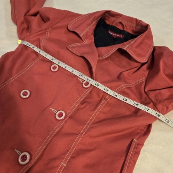 Merona Women's Button Down Dark Pink Rain Trench Coat Size Small - Picture 14 of 16